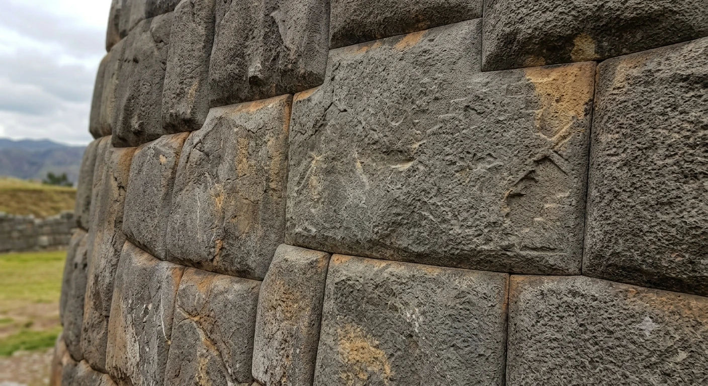 Colossal polygonal megalithic stones fitted without mortar at Saqsayhuamán, Cuzco